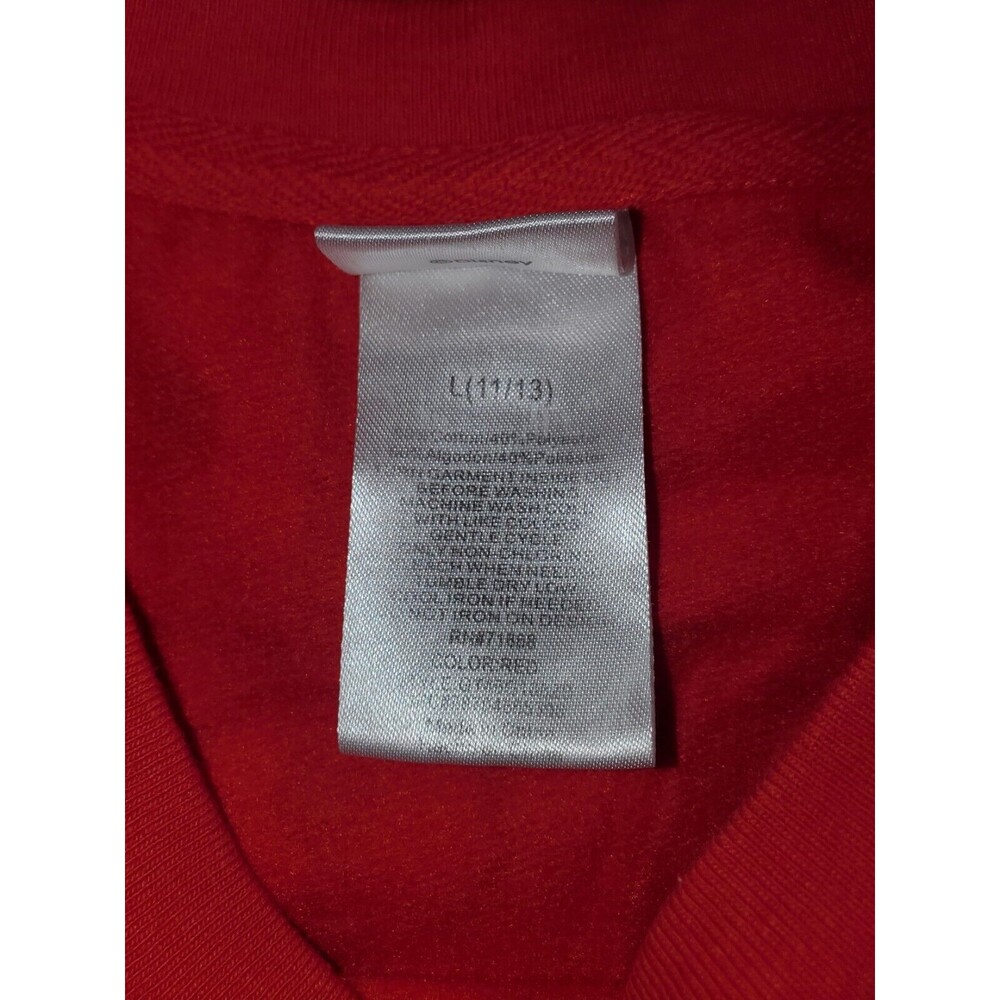 Disney Sweater Womens Junior L 11/13 Red Mickey Mouse All Over Print Sweatshirt - Picture 3 of 5